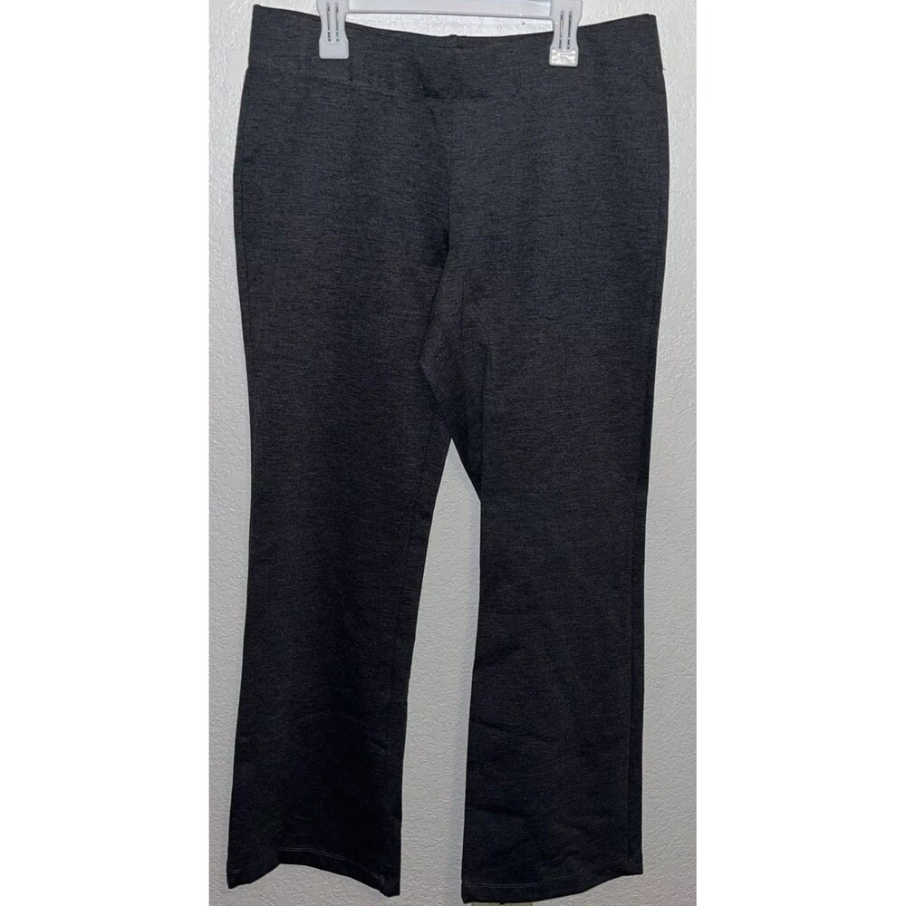 Slimming Options Tummy Control Stretch Pants Women Sz Large Gray Straight Leg